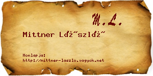 Mittner László névjegykártya